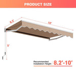  - 10 x 8.2 Feet Retractable Awning with Easy Opening Manual Crank Handle - Outdoor Style Company