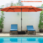  - 15 Feet Patio Double - Sided Umbrella with Hand - Crank System - Outdoor Style Company