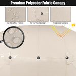 15 Feet Patio Double-Sided Umbrella with Hand-Crank System-Beige