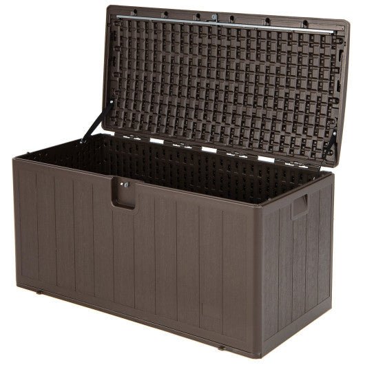  - 105 Gallon All Weather Large Deck Box Lockable Storage Container - Outdoor Style Company