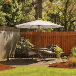 10 Feet Patio Umbrella with 8 Wooden Ribs and 3 Adjustable Heights-Beige