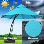  - 11 Feet Outdoor Cantilever Hanging Umbrella with Base and Wheels - Outdoor Style Company