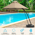  - 11 Feet Outdoor Cantilever Hanging Umbrella with Base and Wheels - Outdoor Style Company