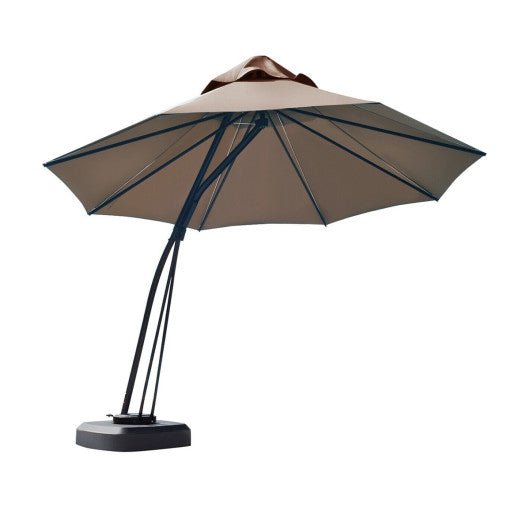  - 11 Feet Outdoor Cantilever Hanging Umbrella with Base and Wheels - Outdoor Style Company