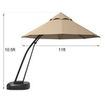  - 11 Feet Outdoor Cantilever Hanging Umbrella with Base and Wheels - Outdoor Style Company