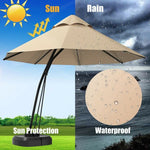  - 11 Feet Outdoor Cantilever Hanging Umbrella with Base and Wheels - Outdoor Style Company