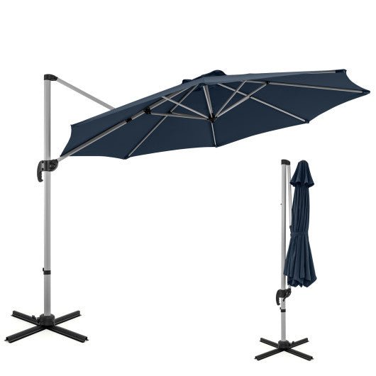  - 11 FT Outdoor Patio Umbrella with 360° Rotation and Adjustable Tilt - Navy - Outdoor Style Company