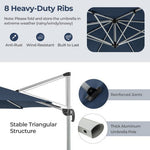  - 11 FT Outdoor Patio Umbrella with 360° Rotation and Adjustable Tilt - Navy - Outdoor Style Company