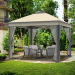  - 11 x 11 Feet Portable Outdoor Patio Folding Gazebo with Led Lights - Outdoor Style Company