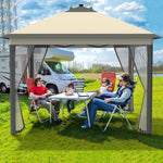  - 11 x 11 Feet Portable Outdoor Patio Folding Gazebo with Led Lights - Outdoor Style Company