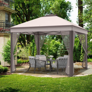  - 11 x 11 Feet Portable Outdoor Patio Folding Gazebo with Led Lights - Outdoor Style Company