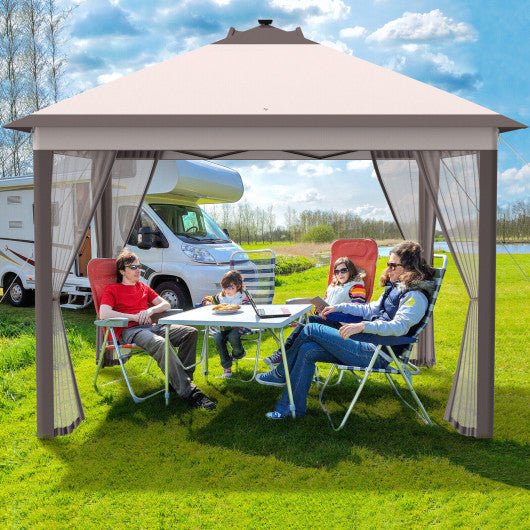  - 11 x 11 Feet Portable Outdoor Patio Folding Gazebo with Led Lights - Outdoor Style Company