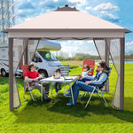  - 11 x 11 Feet Portable Outdoor Patio Folding Gazebo with Led Lights - Outdoor Style Company