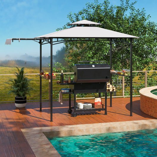  - 11 x 5 FT Grill Gazebo with Side Awning and Double - Tiered Top - Outdoor Style Company