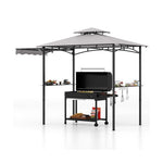  - 11 x 5 FT Grill Gazebo with Side Awning and Double - Tiered Top - Outdoor Style Company