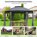  - 11.5 ft Outdoor Patio Round Dome Gazebo Canopy Shelter with Double Roof Steel - Outdoor Style Company