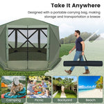  - 11.5 X 11.5 FT Pop - up Screen House Tent with Portable Carrying Bag - Green - Outdoor Style Company