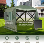  - 11.5 X 11.5 FT Pop - up Screen House Tent with Portable Carrying Bag - Green - Outdoor Style Company