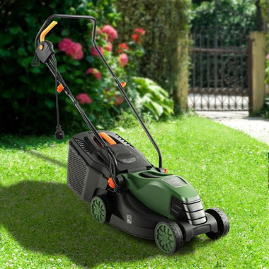  - 12 - AMP 13.5 Inch Adjustable Electric Corded Lawn Mower with Collection Box - Outdoor Style Company