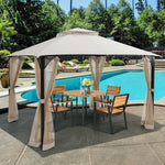  - 12 x 10 Feet Outdoor Double Top Patio Gazebo with Netting - Outdoor Style Company