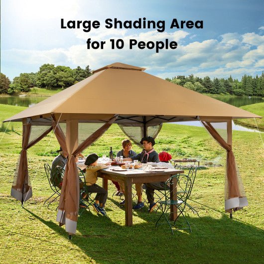  - 13 x 13 Feet Pop - up Instant Canopy Tent with Mesh Sidewall - Outdoor Style Company