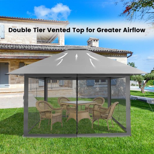  - 13 x 13 Feet Pop - up Instant Canopy Tent with Mesh Sidewall - Outdoor Style Company