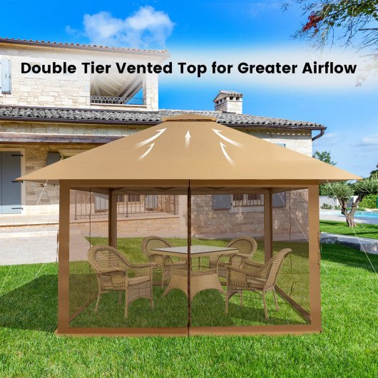  - 13 x 13 Feet Pop - up Instant Canopy Tent with Mesh Sidewall - Outdoor Style Company