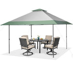  - 13 x 13 Feet Pop - Up Patio Canopy Tent with Shelter and Wheeled Bag - Gray - Outdoor Style Company