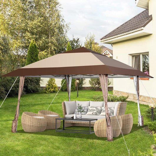  - 13 x 13 Feet Pop - Up Patio Gazebo with Wheels - Outdoor Style Company