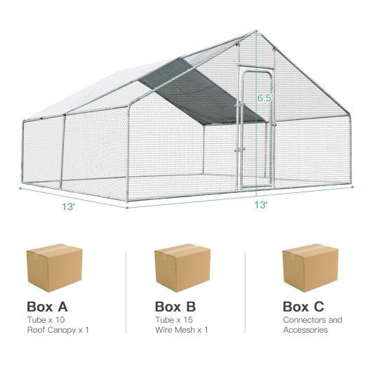  - 13 x 13 Feet Walk - in Chicken Coop with Waterproof Cover for Outdoor Backyard Farm - Outdoor Style Company