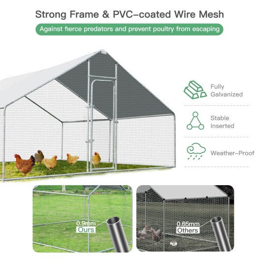  - 13 x 13 Feet Walk - in Chicken Coop with Waterproof Cover for Outdoor Backyard Farm - Outdoor Style Company