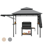  - 13.5 x 4 Feet Patio BBQ Grill Gazebo Canopy with Dual Side Awnings - Outdoor Style Company