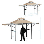  - 13.5 x 4 Feet Patio BBQ Grill Gazebo Canopy with Dual Side Awnings - Outdoor Style Company