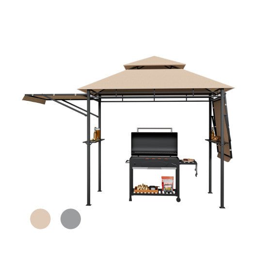  - 13.5 x 4 Feet Patio BBQ Grill Gazebo Canopy with Dual Side Awnings - Outdoor Style Company