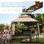  - 13.5 x 4 Feet Patio BBQ Grill Gazebo Canopy with Dual Side Awnings - Outdoor Style Company