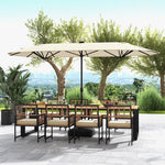  - 13FT Double - sided Patio Umbrella with Solar Lights for Garden Pool Backyard - Outdoor Style Company