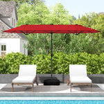  - 13FT Double - sided Patio Umbrella with Solar Lights for Garden Pool Backyard - Outdoor Style Company