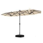  - 13FT Double - sided Patio Umbrella with Solar Lights for Garden Pool Backyard - Outdoor Style Company