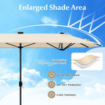  - 13FT Double - sided Patio Umbrella with Solar Lights for Garden Pool Backyard - Outdoor Style Company