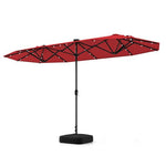  - 13FT Double - sided Patio Umbrella with Solar Lights for Garden Pool Backyard - Outdoor Style Company