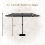  - 13FT Double - sided Patio Umbrella with Solar Lights for Garden Pool Backyard - Outdoor Style Company