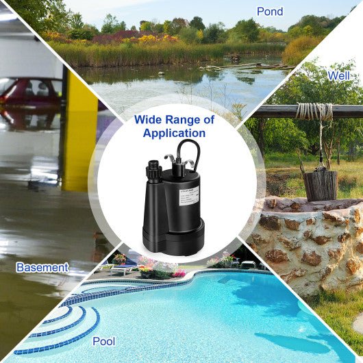  - 1/3HP 2400GPH Submersible Utility Pump Portable Electric Water Pump with 10 FT Cord - Outdoor Style Company