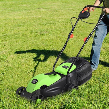  - 14 Inch Electric Push Lawn Corded Mower with Grass Bag - Outdoor Style Company