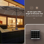  - 15 Feet Double - Sided Patio Umbrella with 48 LED Lights - Outdoor Style Company