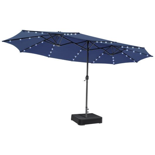  - 15 Feet Double - Sided Patio Umbrella with 48 LED Lights - Outdoor Style Company