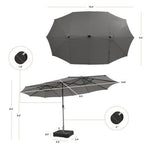  - 15 Feet Double - Sided Patio Umbrella with 48 LED Lights - Outdoor Style Company