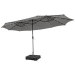  - 15 Feet Double - Sided Patio Umbrella with 48 LED Lights - Outdoor Style Company