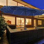  - 15 Feet Double - Sided Patio Umbrella with 48 LED Lights - Outdoor Style Company