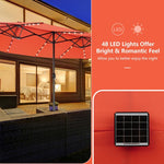  - 15 Feet Double - Sided Patio Umbrella with 48 LED Lights - Outdoor Style Company