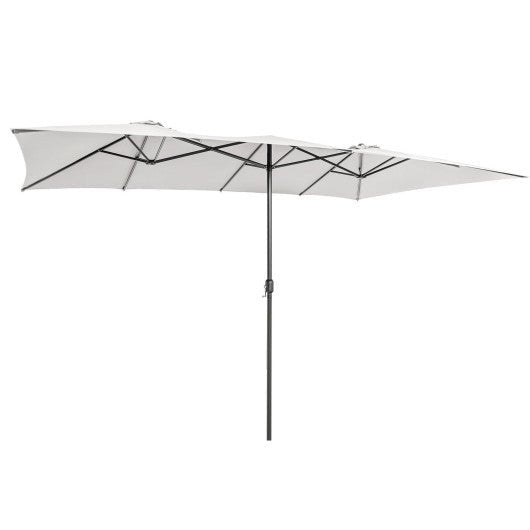  - 15 Feet Double - Sized Patio Umbrella with Crank Handle and Vented Tops - Outdoor Style Company